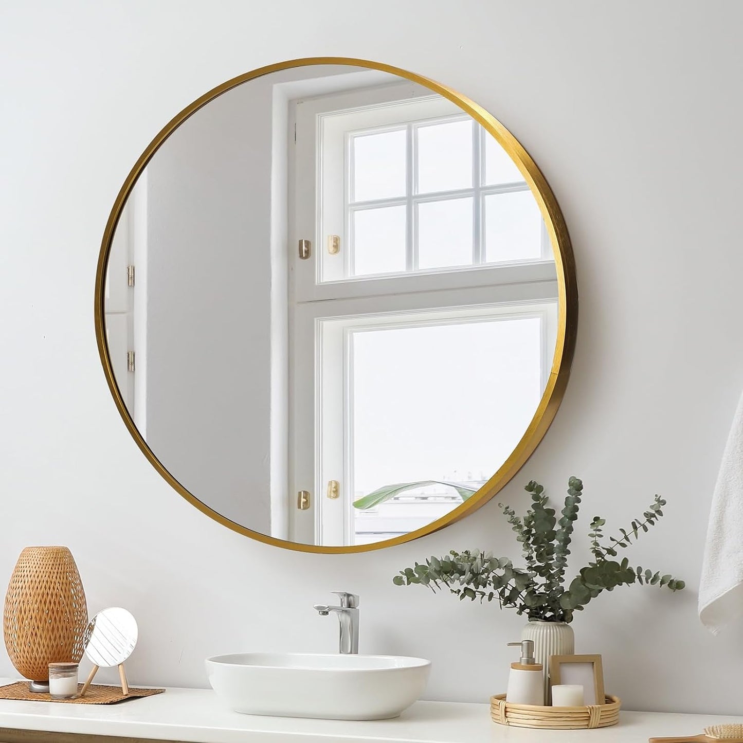 Wall Mirror 80Cm round Makeup Mirror Home Furniture Gold