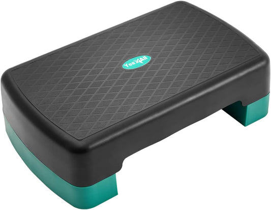 Aerobic Exercise Step Platform, 18Inch with 4" 6" Adjustable Height Risers for Home Gym Fitness Workout