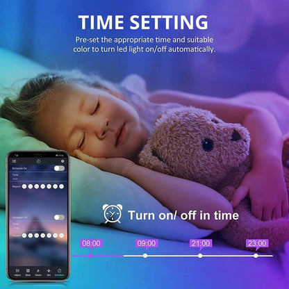 Led Strip Lights 1M/3.28Ft, TV LED Backlight with Smart App Control Remote, 5050 RGB Music Sync Colour Changing, USB Smart LED Strip Light for Tv,Computer, Monitor, Bedroom, Party and Home Decoration