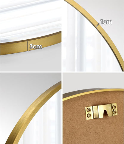 Wall Mirror 80Cm round Makeup Mirror Home Furniture Gold