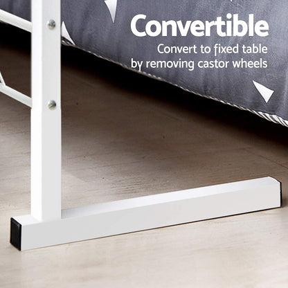 Laptop Table, Small Stand Desk Desktop Computer Standing Study Desks Bed Side Tables Home Office Travel Studio Furniture, Portable Wooden 360° Rotating Lockable Caster Wheels Oak