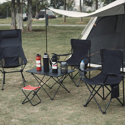 Folding Camping Chairs- Lightweight, Portable Chair for Beach, Lawn, Outdoor Sports, Black