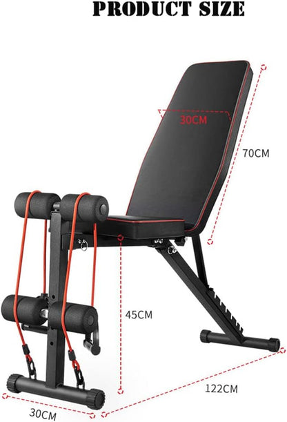 Adjustable Weight Abdominal Bench Sit-Up Back Support Fitness Flat Gym Exercise Dumbbell
