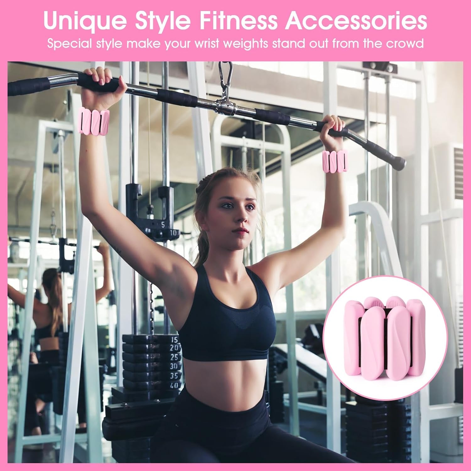 Wrist Weights, 2Pack Wearable Wrist Ankle Weights for Women & Men, Adjustable Arm and Leg Weights, Silicone Weighted Bangles for Walking Yoga Pilates Running Dance Gym 2Lb