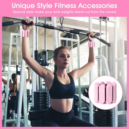 Wrist Weights, 2Pack Wearable Wrist Ankle Weights for Women & Men, Adjustable Arm and Leg Weights, Silicone Weighted Bangles for Walking Yoga Pilates Running Dance Gym 2Lb