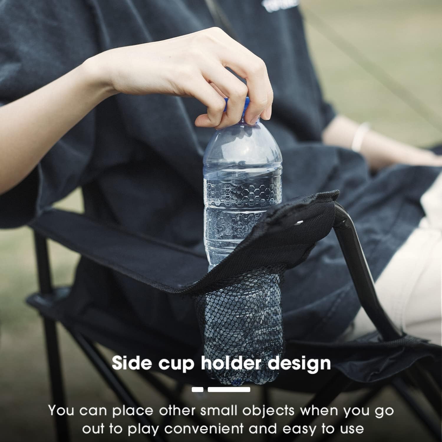 Folding Camping Chairs- Lightweight, Portable Chair for Beach, Lawn, Outdoor Sports, Black