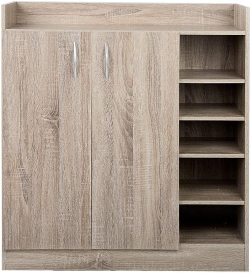 Shoe Rack Storage Cabinet Wooden Organiser Shelf 21 Pairs Cupboard Organizer Footwear Organization Space Saving Home Furniture Closet Entryway Hallway Bedroom Durable Sturdy Easy