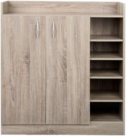 Shoe Rack Storage Cabinet Wooden Organiser Shelf 21 Pairs Cupboard Organizer Footwear Organization Space Saving Home Furniture Closet Entryway Hallway Bedroom Durable Sturdy Easy