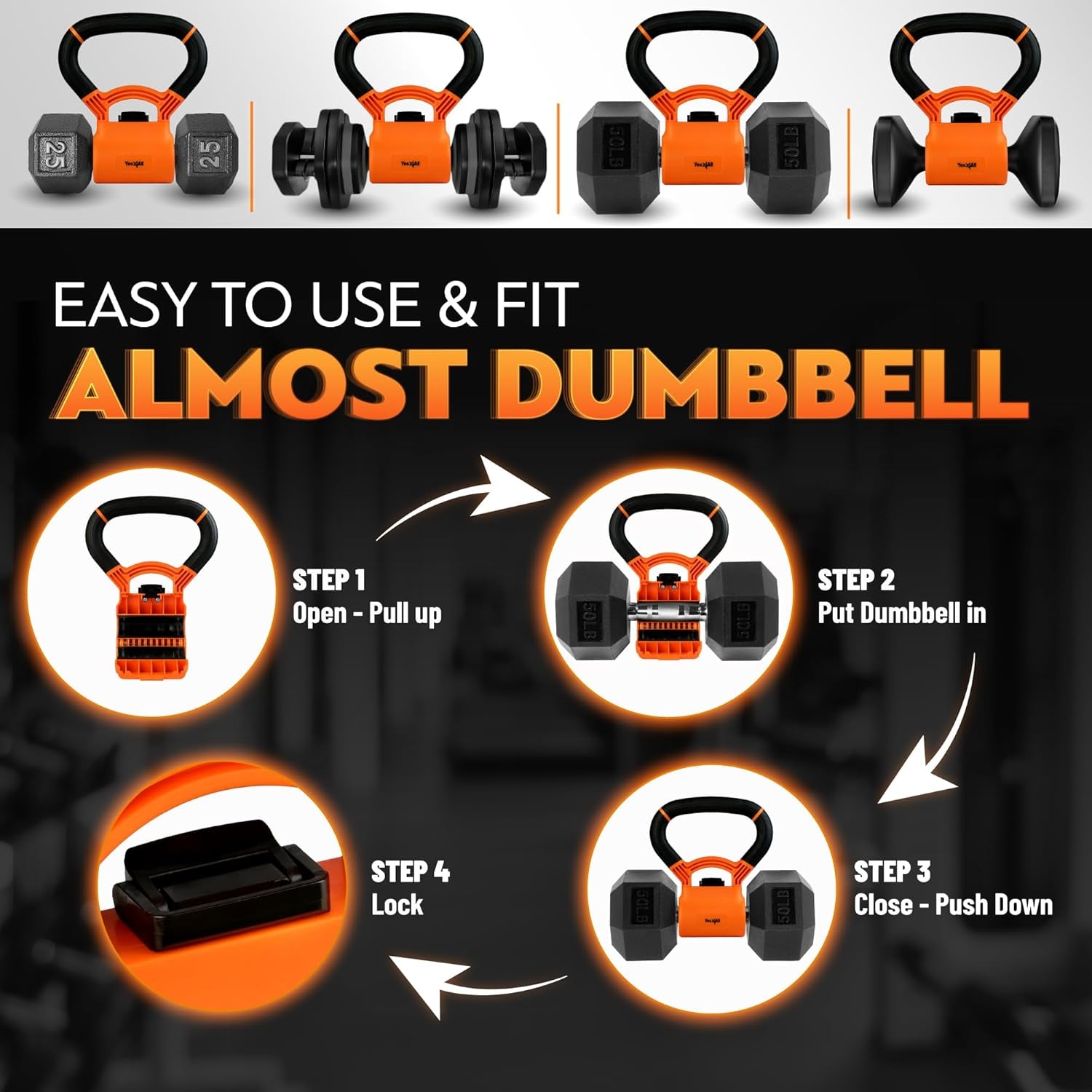 Kettlebells Grip, Dumbbell Grip Handle, Convert Dumbbells into Kettlebell for Home Gym, Kettlebell for Weights Plate