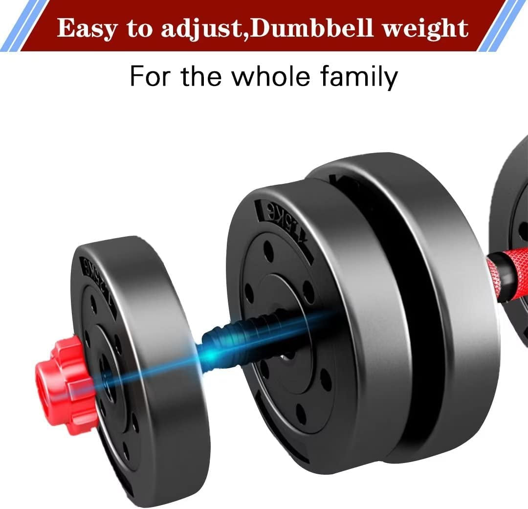 Dumbbells Set, Dumbbells Adjustable, 2-Piece Plastic Dumbbell Set, Short Long Dumbbell, Adjustable Dumbbell Bars, Dumbbell Set, Weights for Aerobics, Fitness, Gym, Training