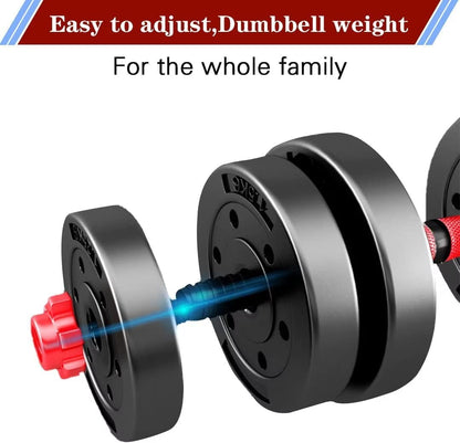 Dumbbells Set, Dumbbells Adjustable, 2-Piece Plastic Dumbbell Set, Short Long Dumbbell, Adjustable Dumbbell Bars, Dumbbell Set, Weights for Aerobics, Fitness, Gym, Training